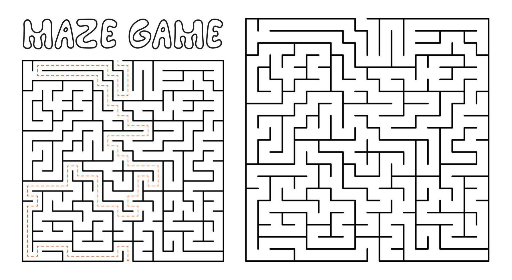 jeu de labyrinthe pour les enfants. labyrinthe complexe avec solution vecteur