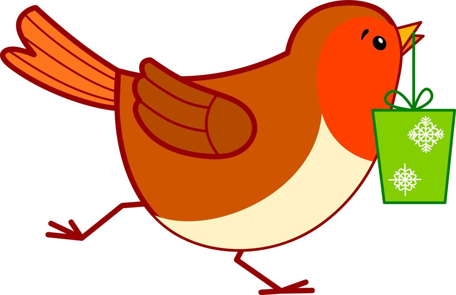 clipart de dessins animés de noël. noël oiseau clipart vecteur