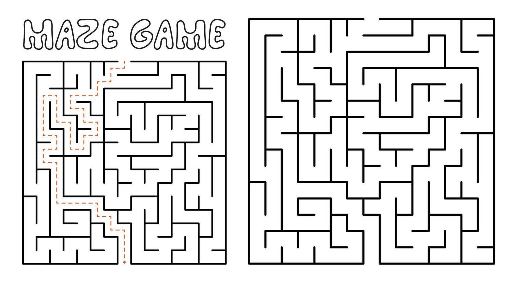 jeu de labyrinthe pour les enfants. labyrinthe complexe avec solution vecteur