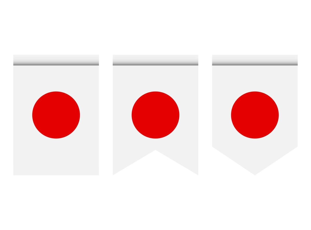 drapeau du japon ou fanion isolé sur fond blanc. icône de drapeau de fanion. vecteur