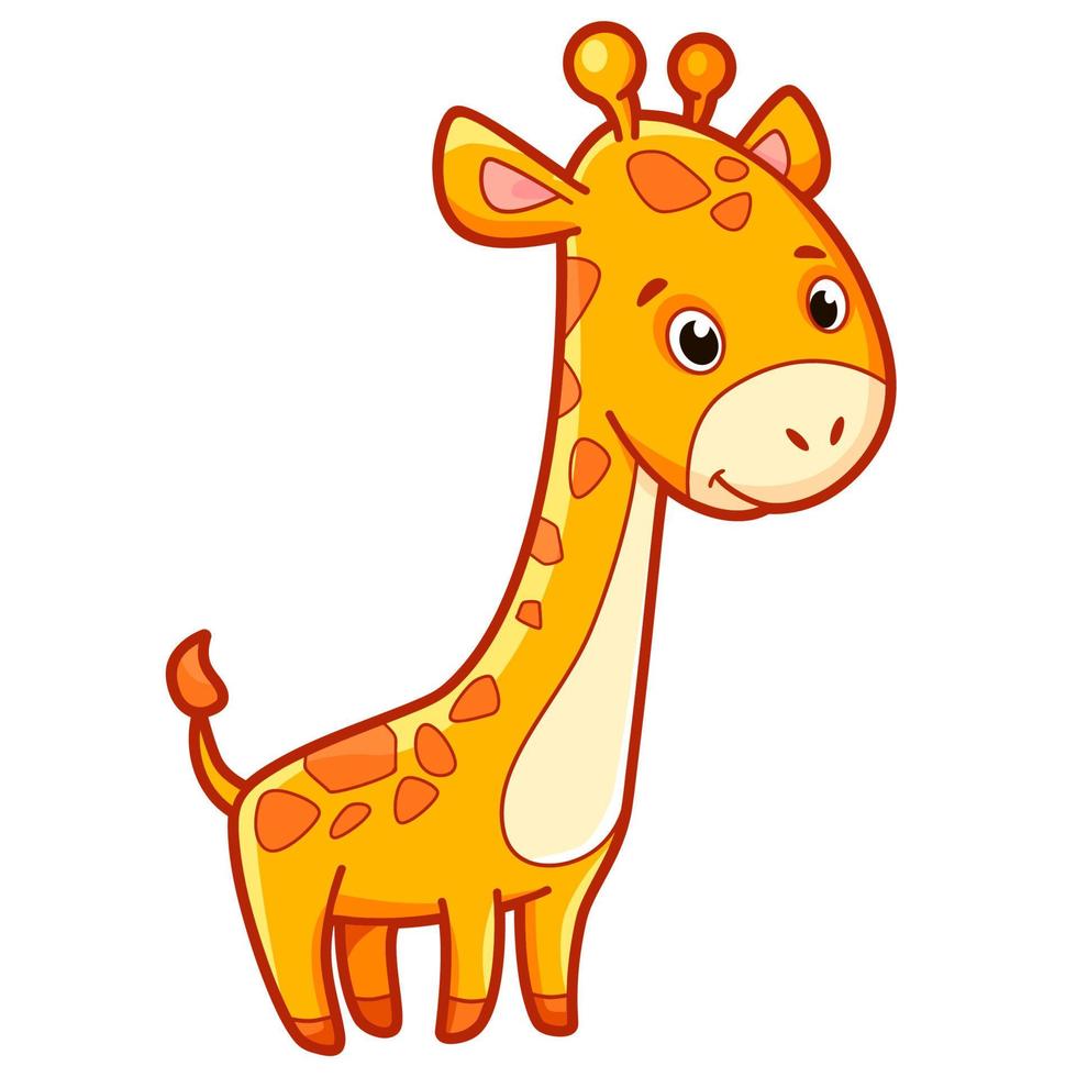 dessin animé mignon girafe vecteur