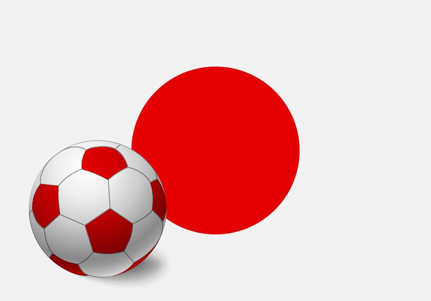 drapeau du japon et ballon de foot vecteur