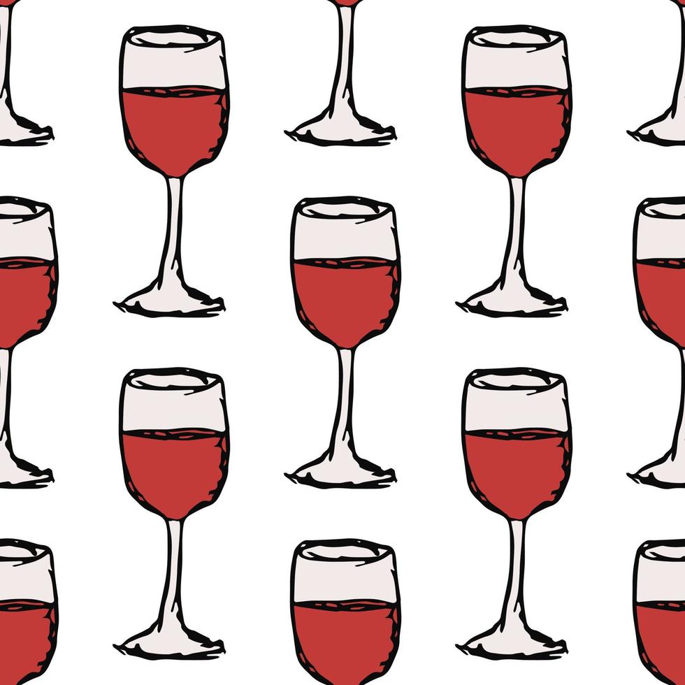 modèle de vin sans soudure. illustration vectorielle doodle avec icône de vin. modèle avec du vin vecteur