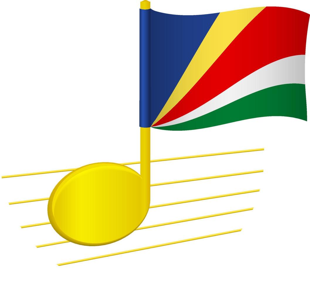 drapeau seychelles et note de musique vecteur