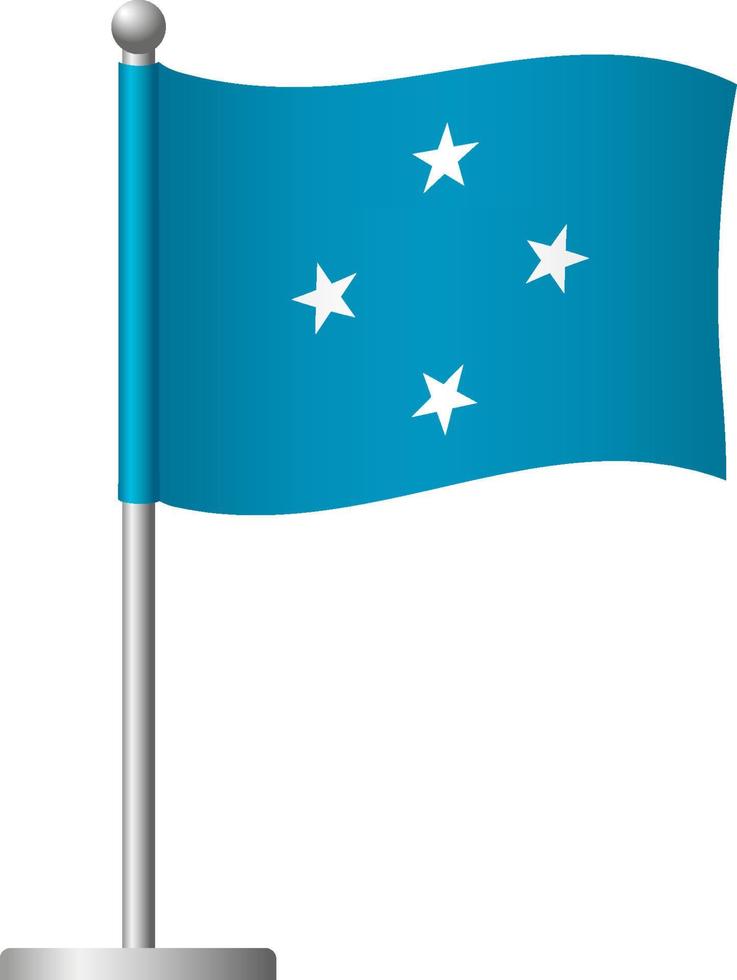 drapeau de la micronésie sur l'icône du poteau vecteur