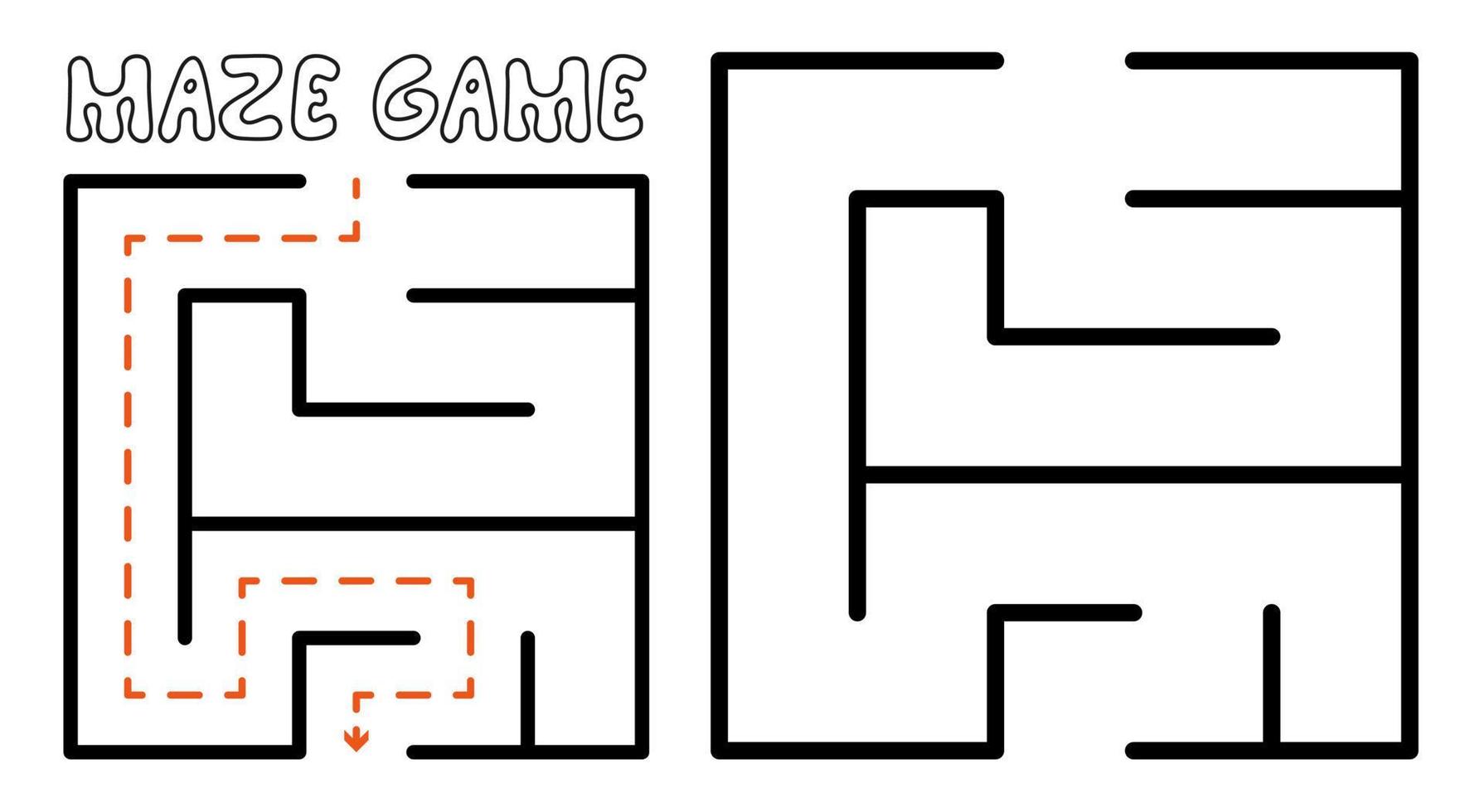 jeu de labyrinthe pour les enfants. labyrinthe simple avec solution vecteur