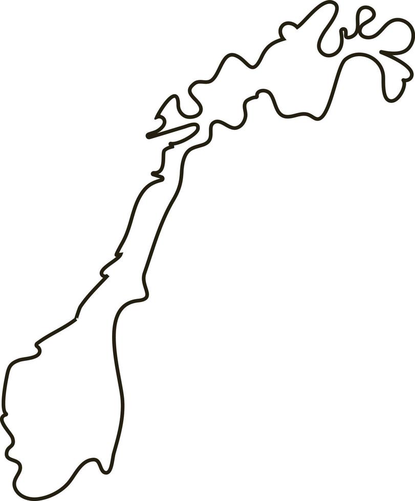 carte de norvège. illustration vectorielle de contour simple carte vecteur