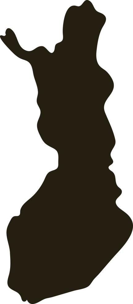 carte de la finlande. illustration vectorielle de solide silhouette simple carte vecteur