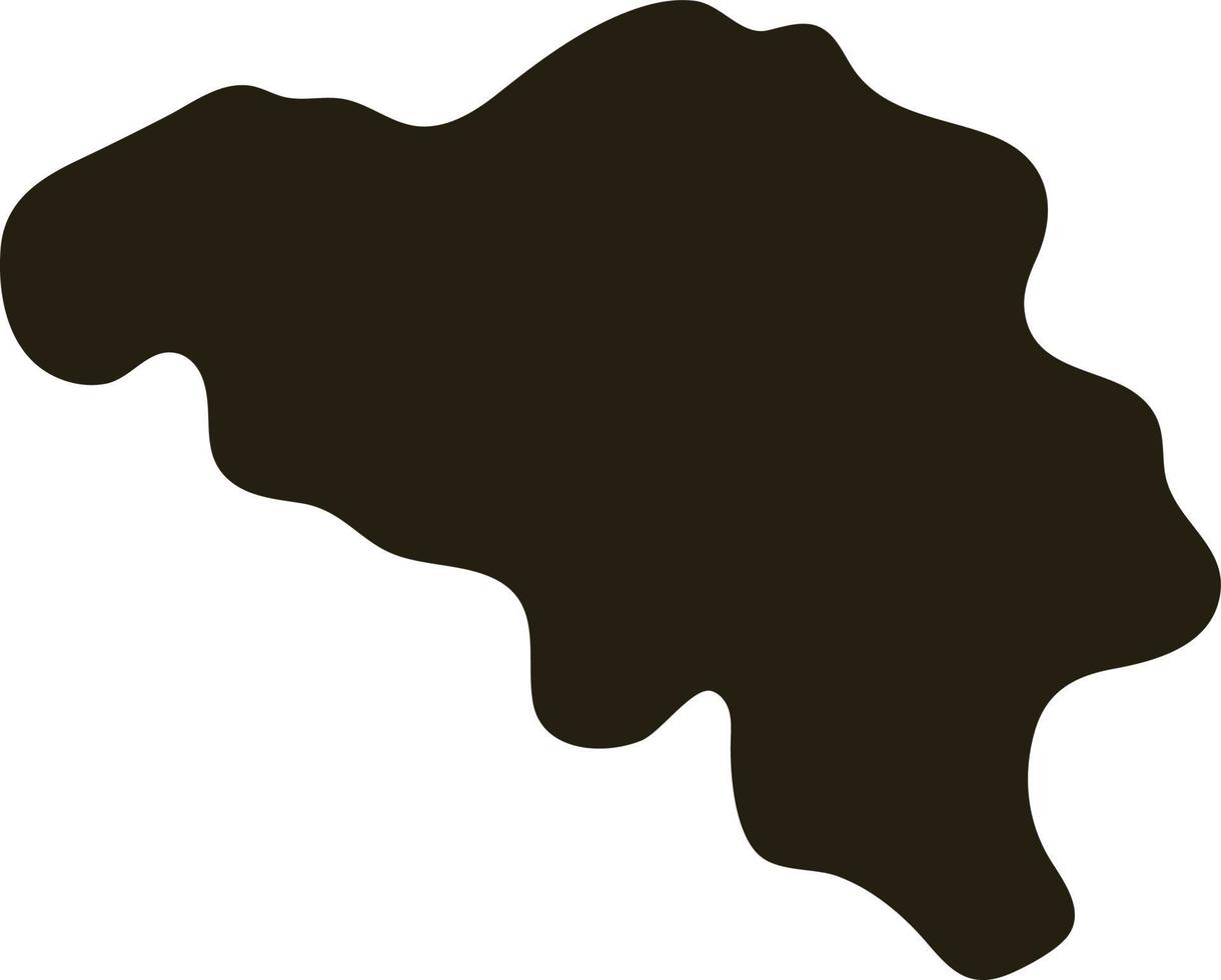 carte de belgique. illustration vectorielle de solide silhouette simple carte vecteur