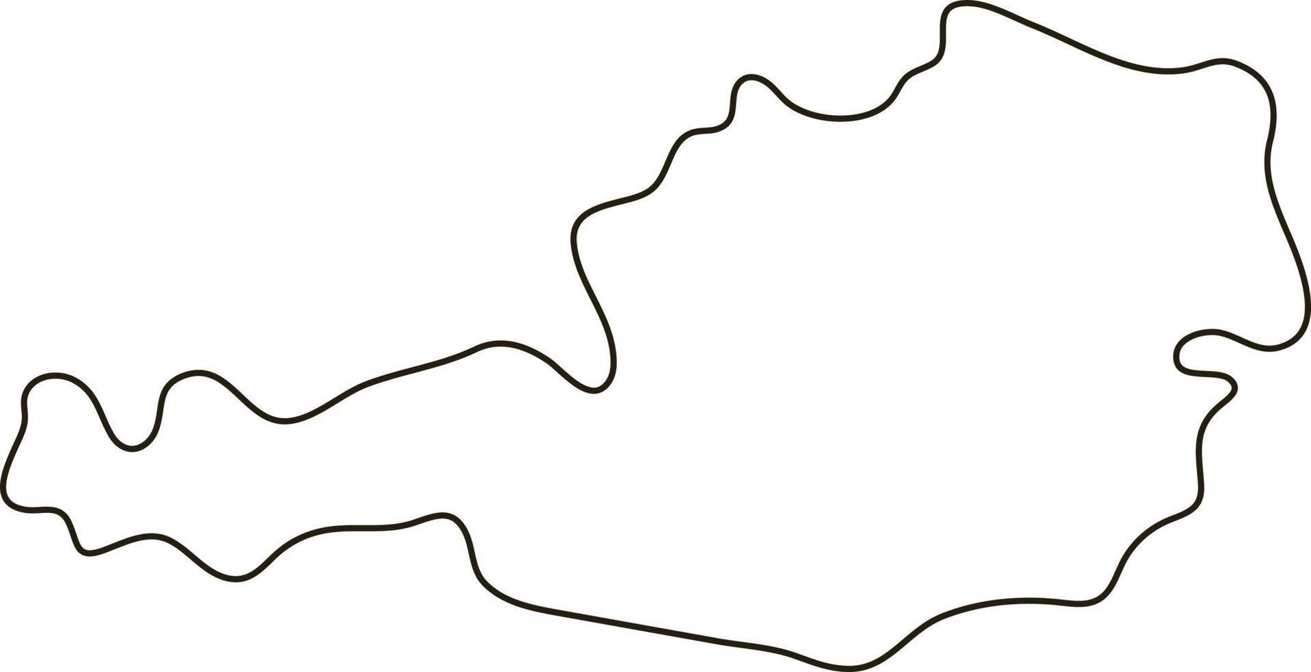 carte de l'Autriche. illustration vectorielle de contour simple carte vecteur