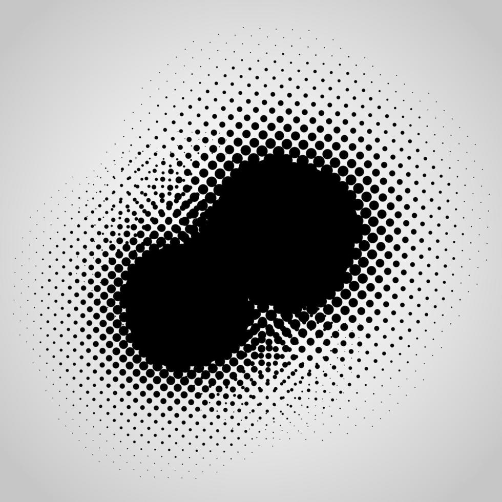 élément de conception de points noirs vectoriels abstraits demi-teintes isolé sur fond blanc. vecteur