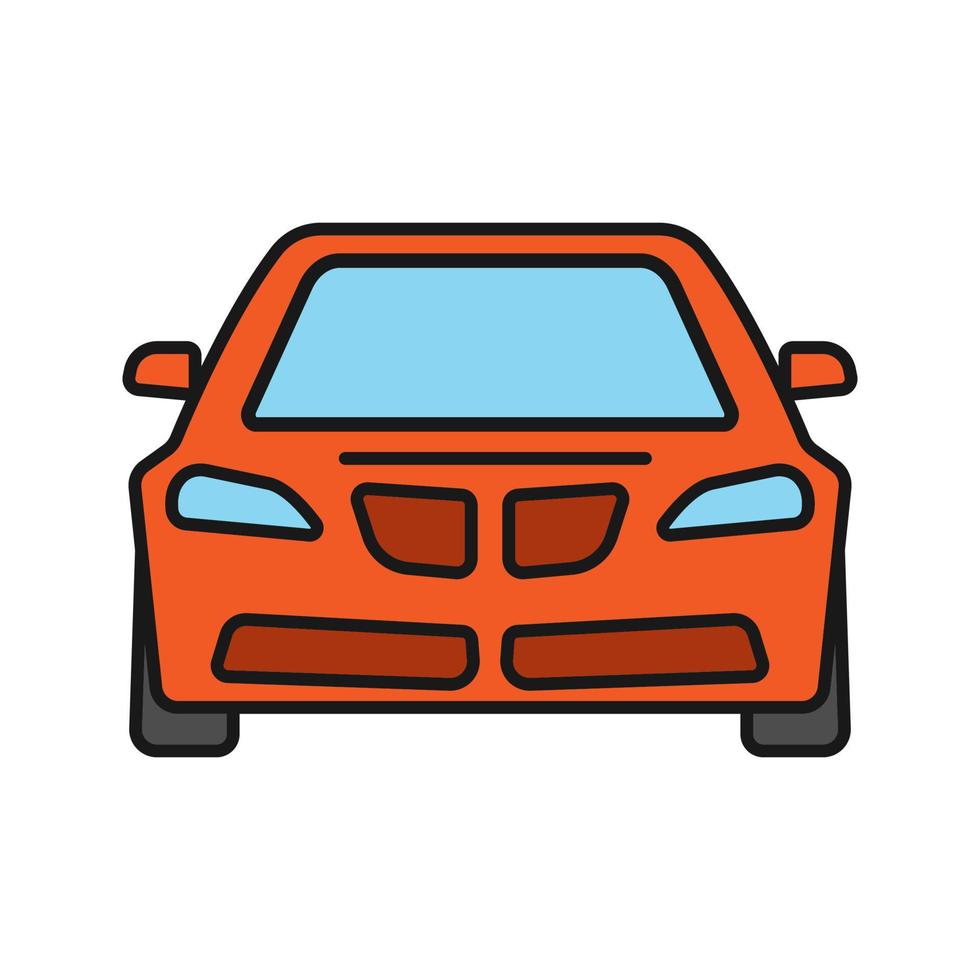 ensemble d'icônes de couleur de vue de face de voiture. voiture. illustrations vectorielles isolées vecteur