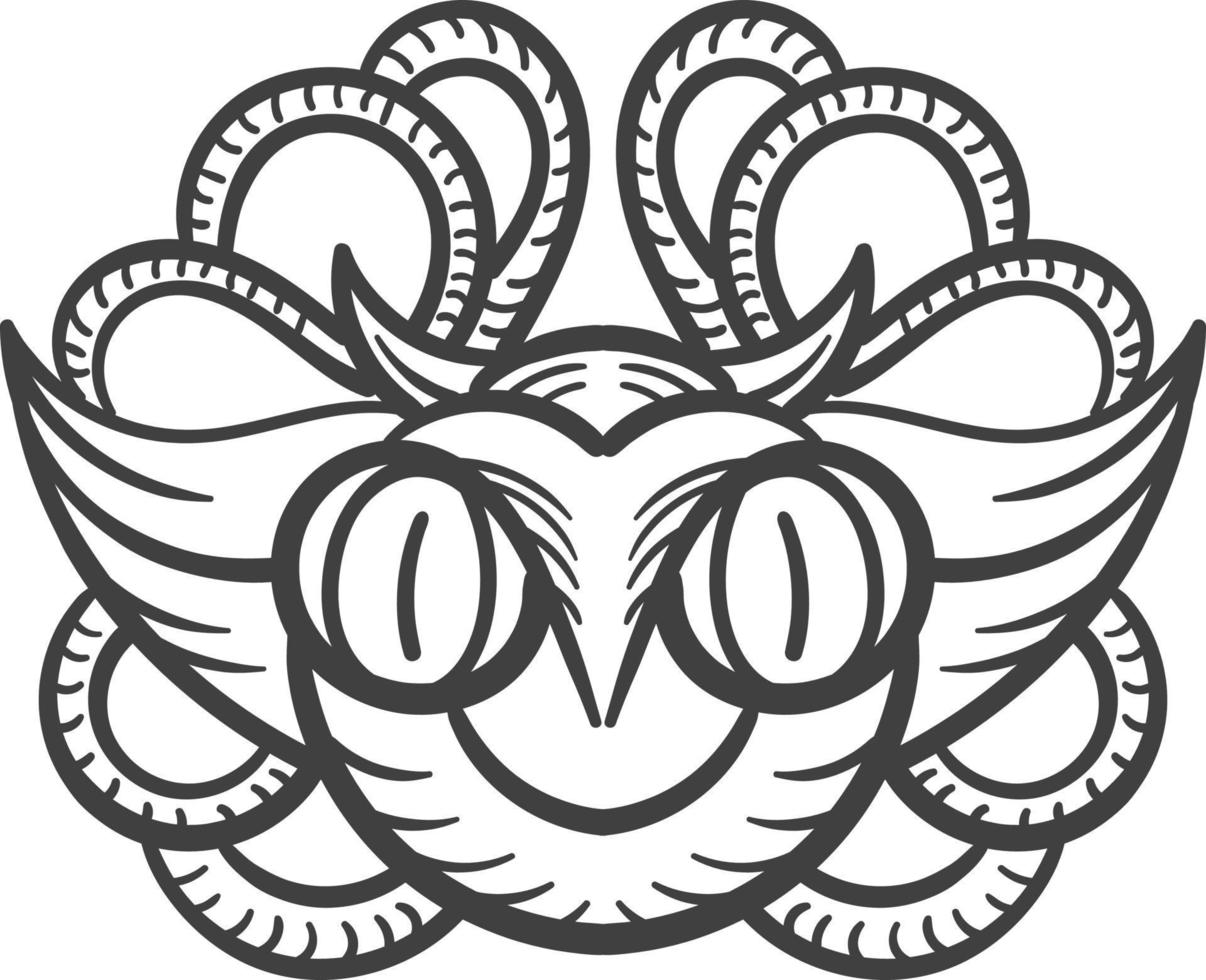 mascotte monstre logo d'art en ligne dessiné à la main vecteur