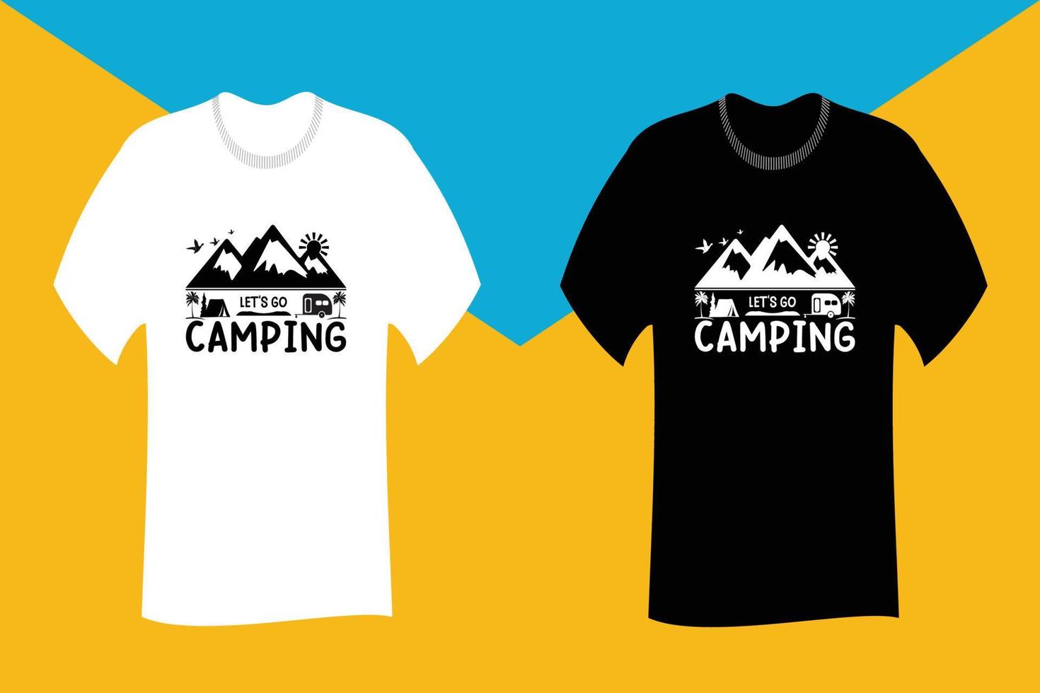 Allons faire du camping conception de t-shirt vecteur