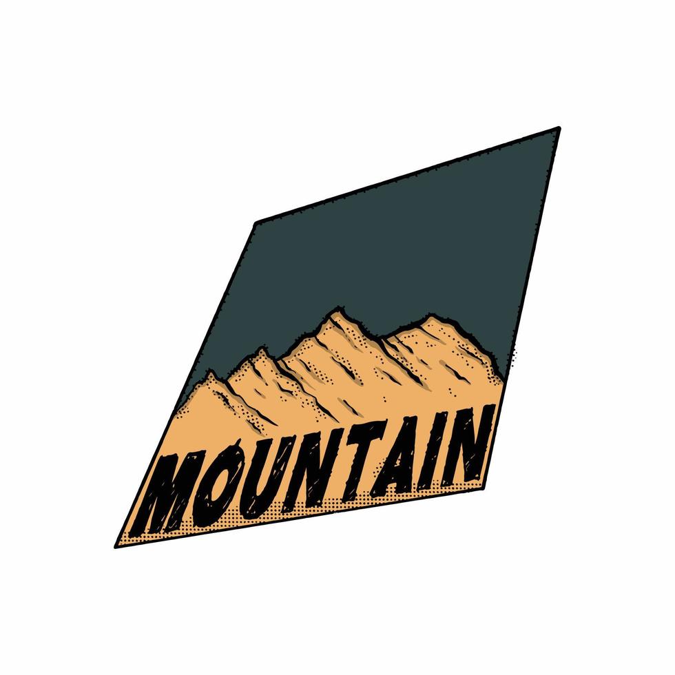illustration colorée de doodle de montagne pour la conception de t-shirt d'affiche de tatouage d'autocollant etc. vecteur