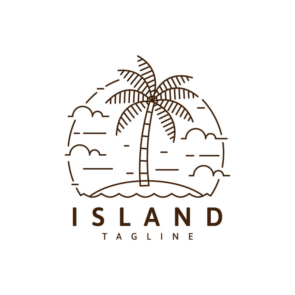 illustration de l'île monoline ou style d'art en ligne vecteur