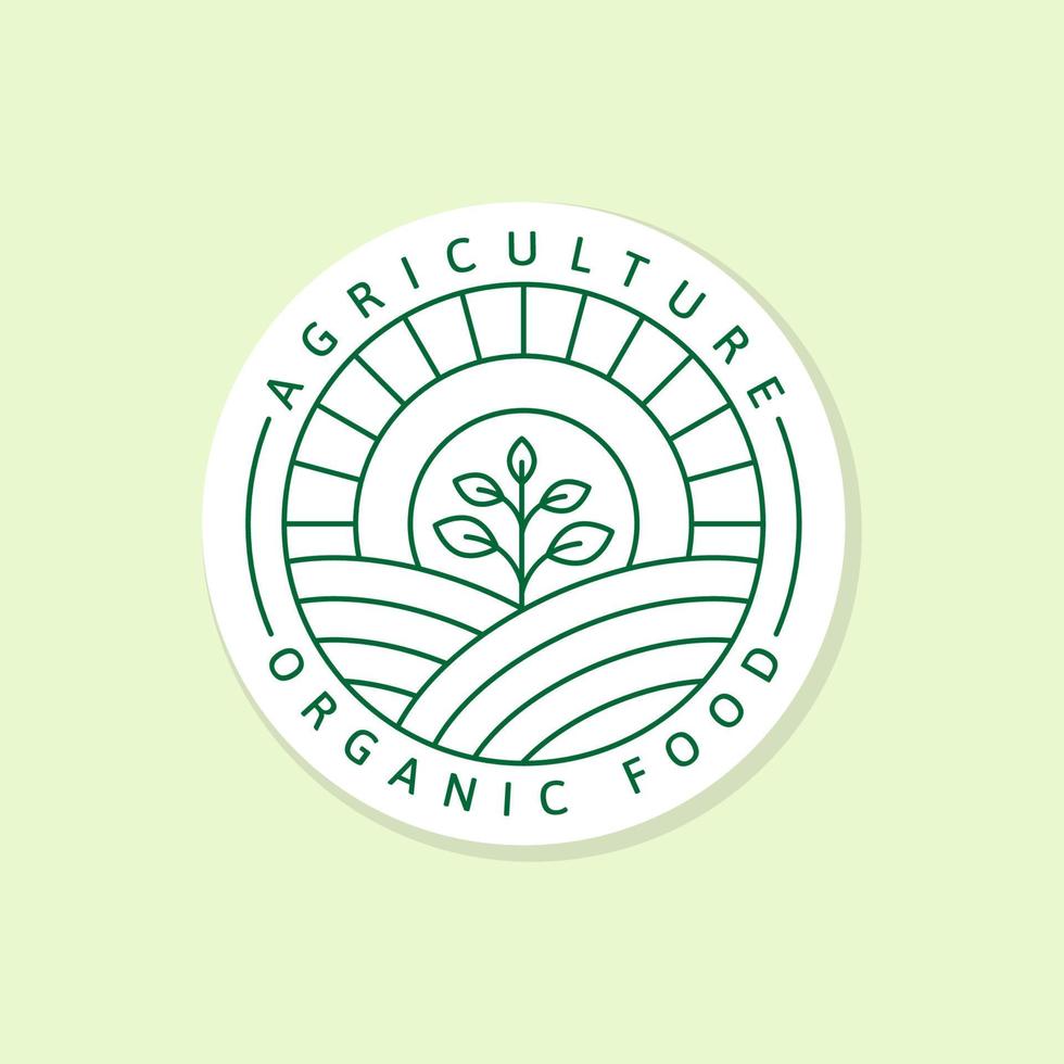 étiquette d'illustration ou logo d'aliments biologiques de l'agriculture, vecteur d'autocollant