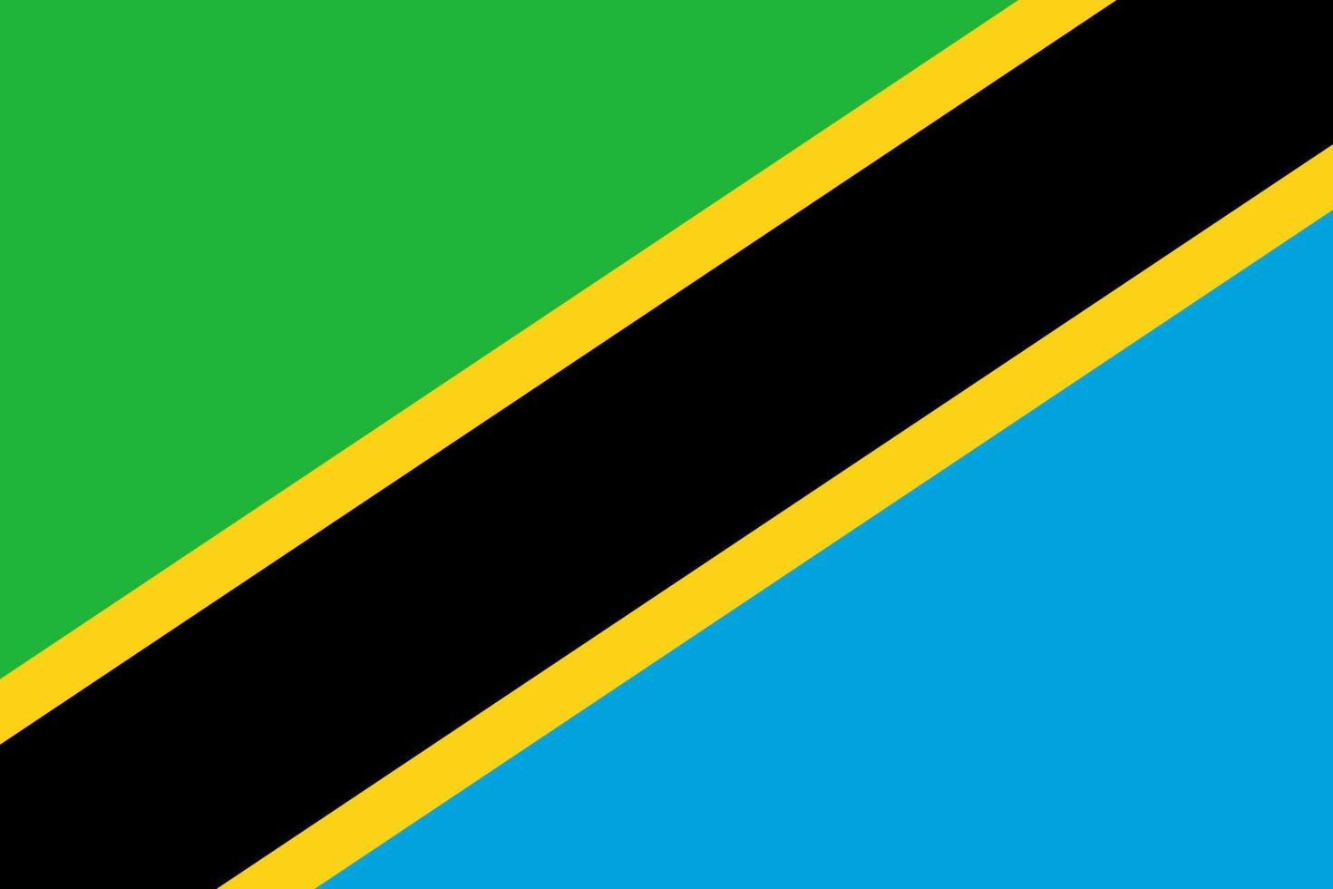 illustration plate du drapeau de la tanzanie vecteur