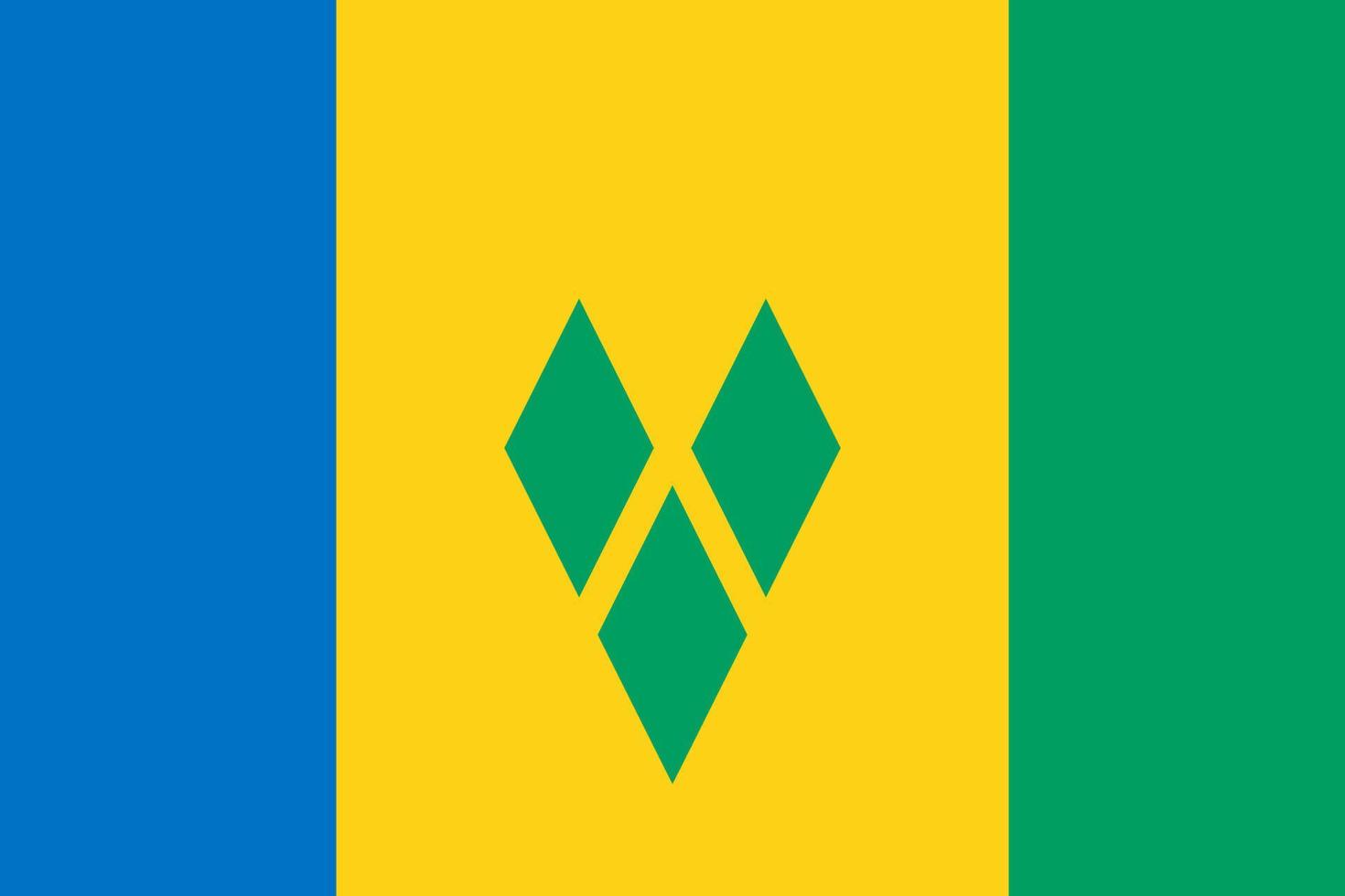 illustration plate du drapeau de saint vincent et les grenadines vecteur