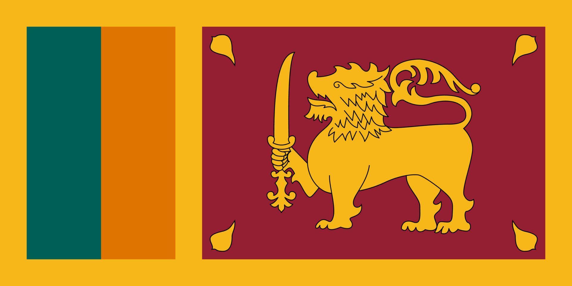 illustration plate du drapeau du sri lanka vecteur