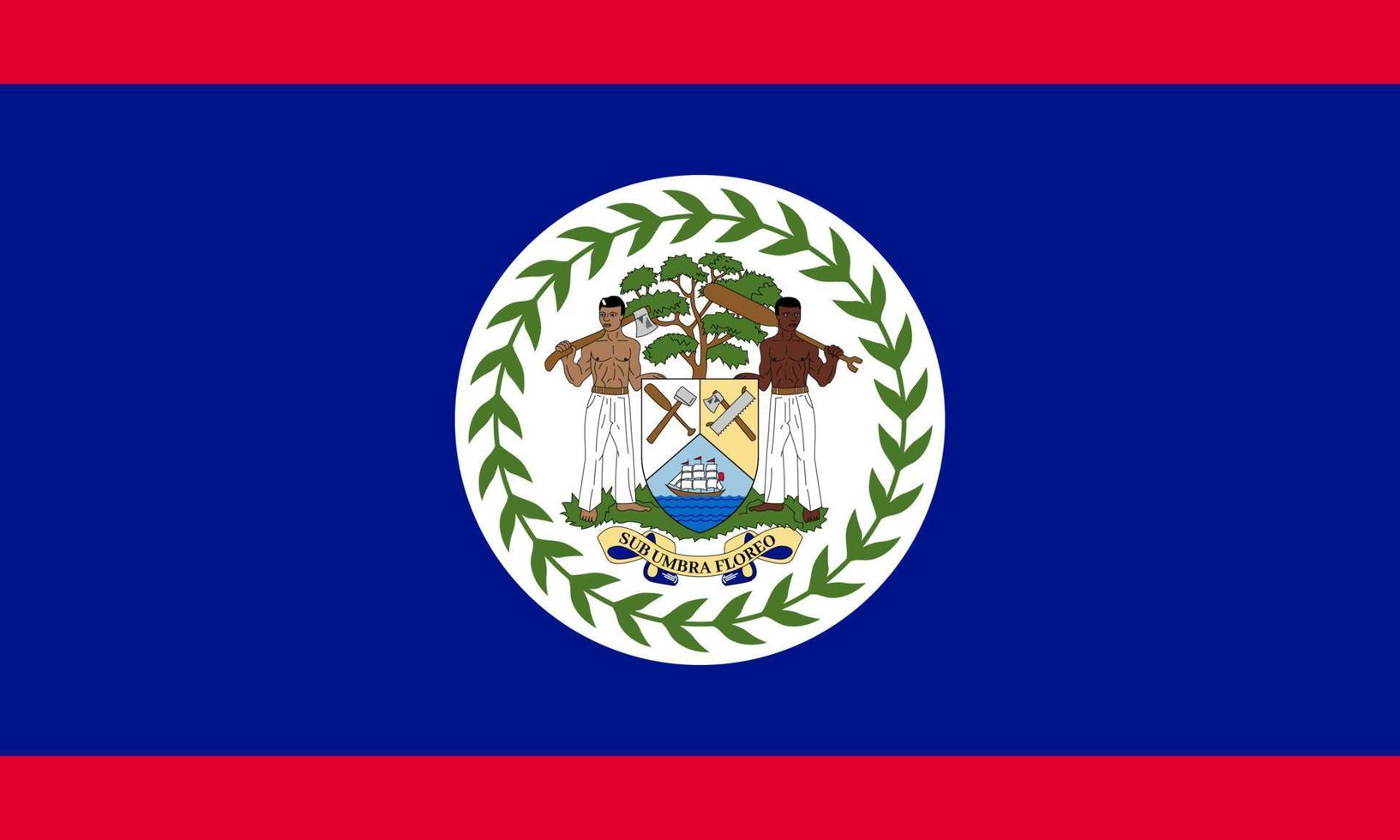 illustration plate du drapeau du belize vecteur