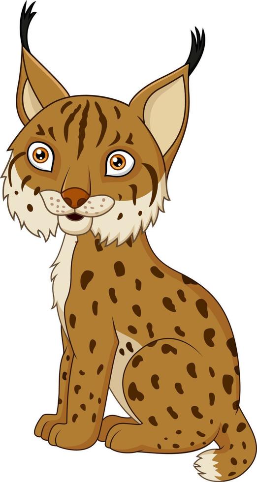 lynx de dessin animé assis vecteur