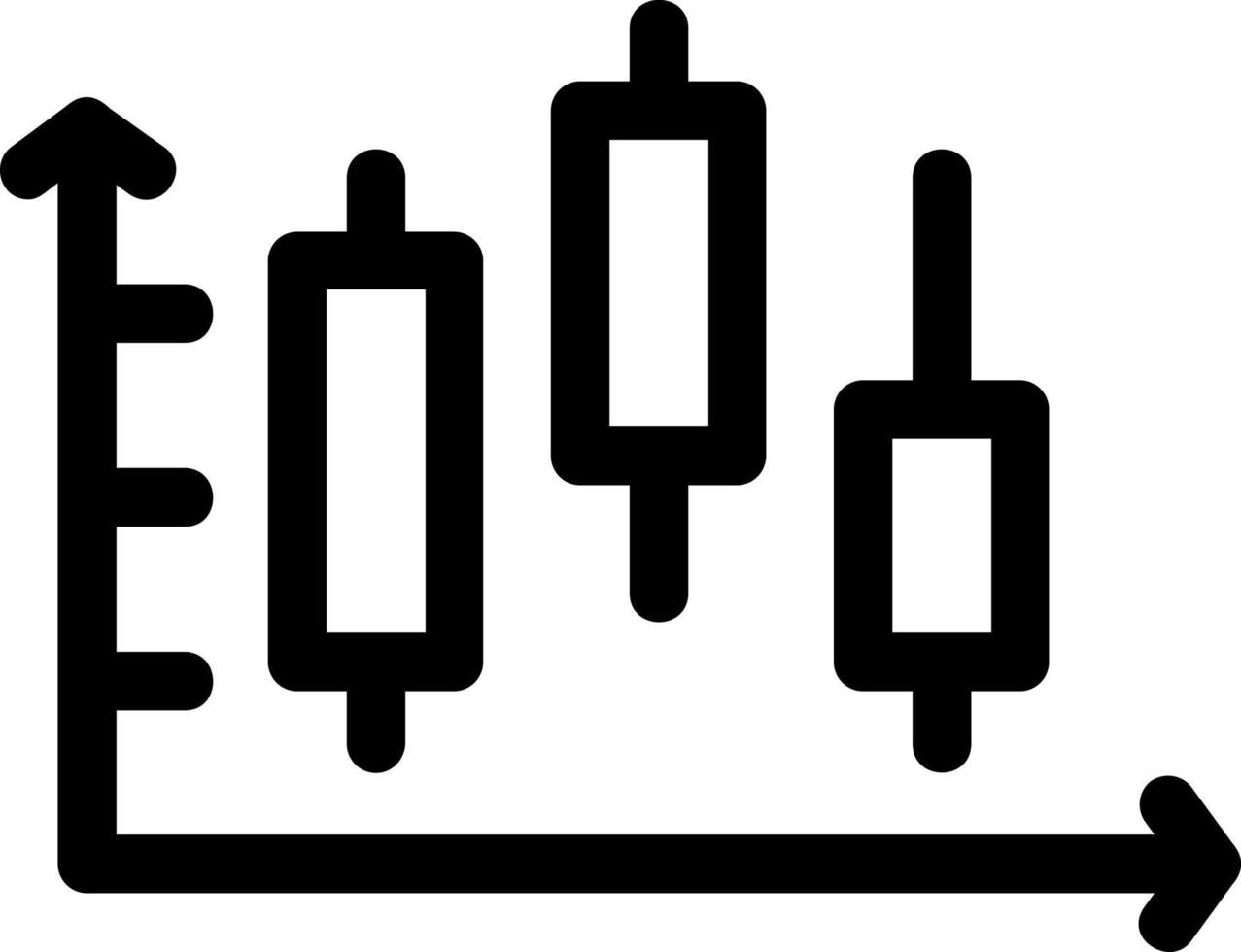 icône de ligne graphique chandelier vecteur