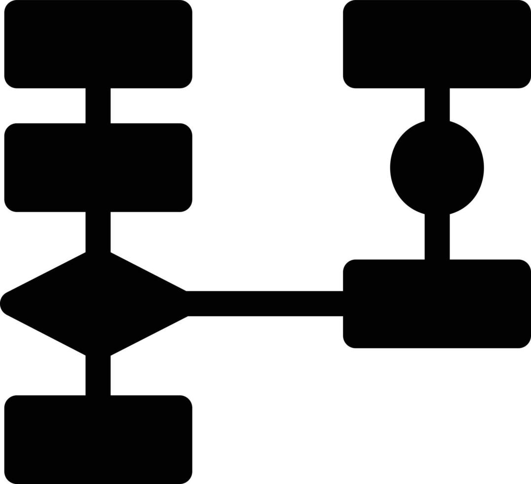 icône de glyphe d'organigramme vecteur