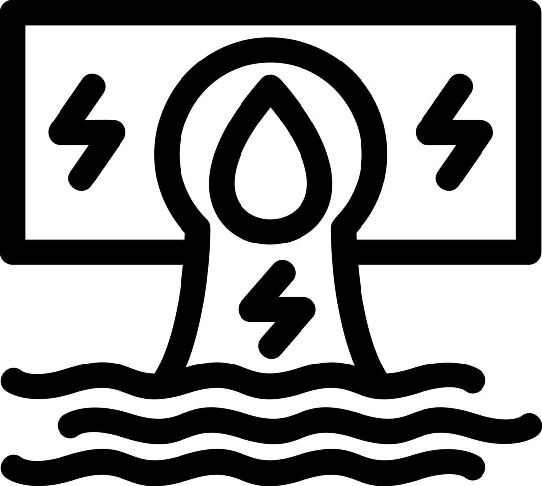 icône de la ligne d'hydroélectricité vecteur