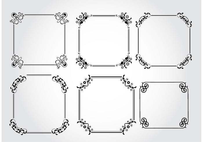 Cadres décoratifs vectoriels vecteur