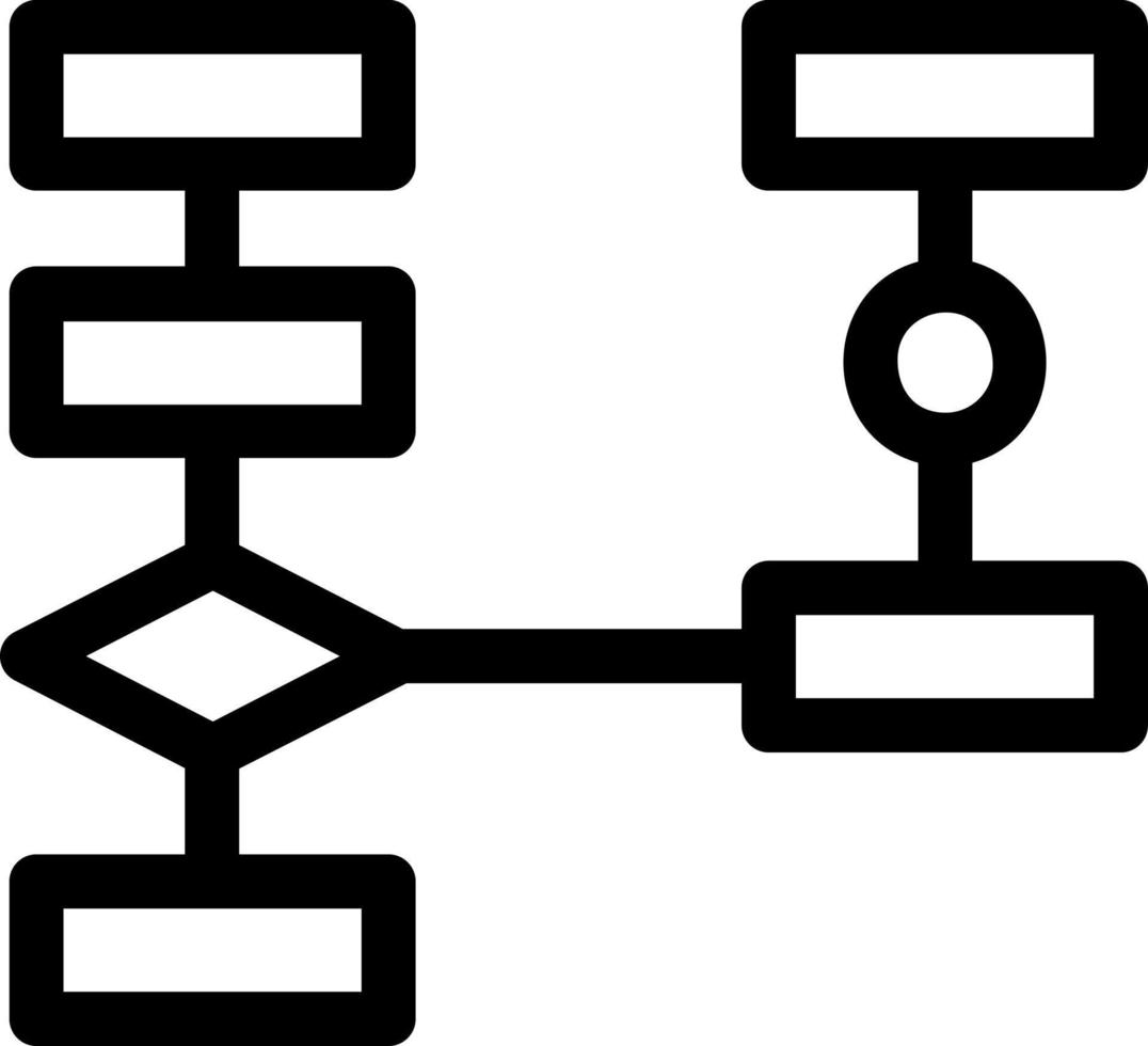 icône de ligne d'organigramme vecteur