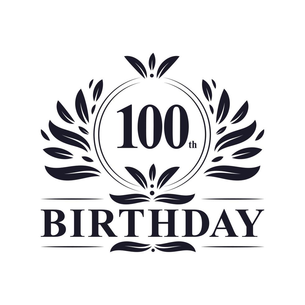 logo de luxe du 100e anniversaire, célébration des 100 ans. vecteur