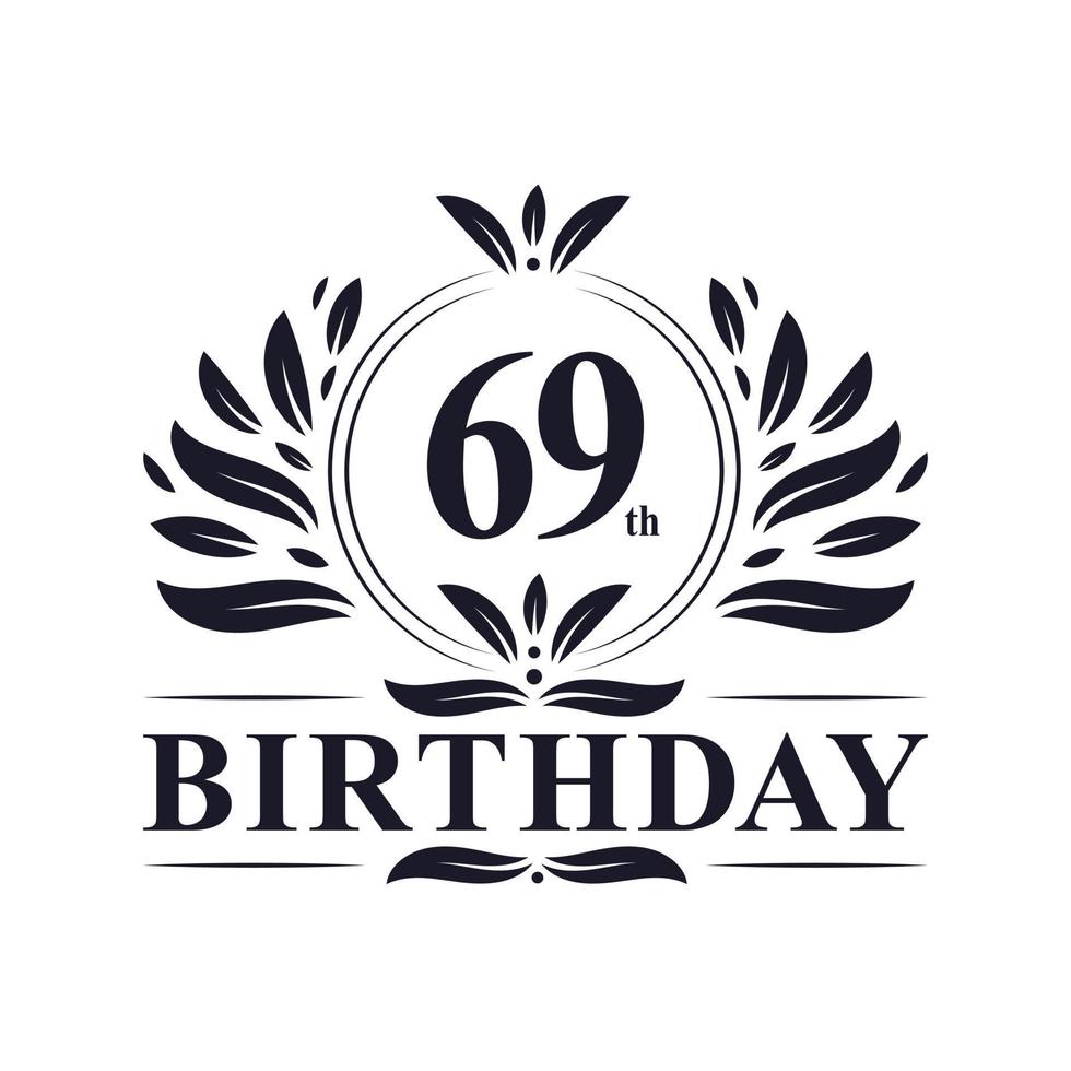 Logo d'anniversaire de 69 ans, célébration du 69e anniversaire. vecteur