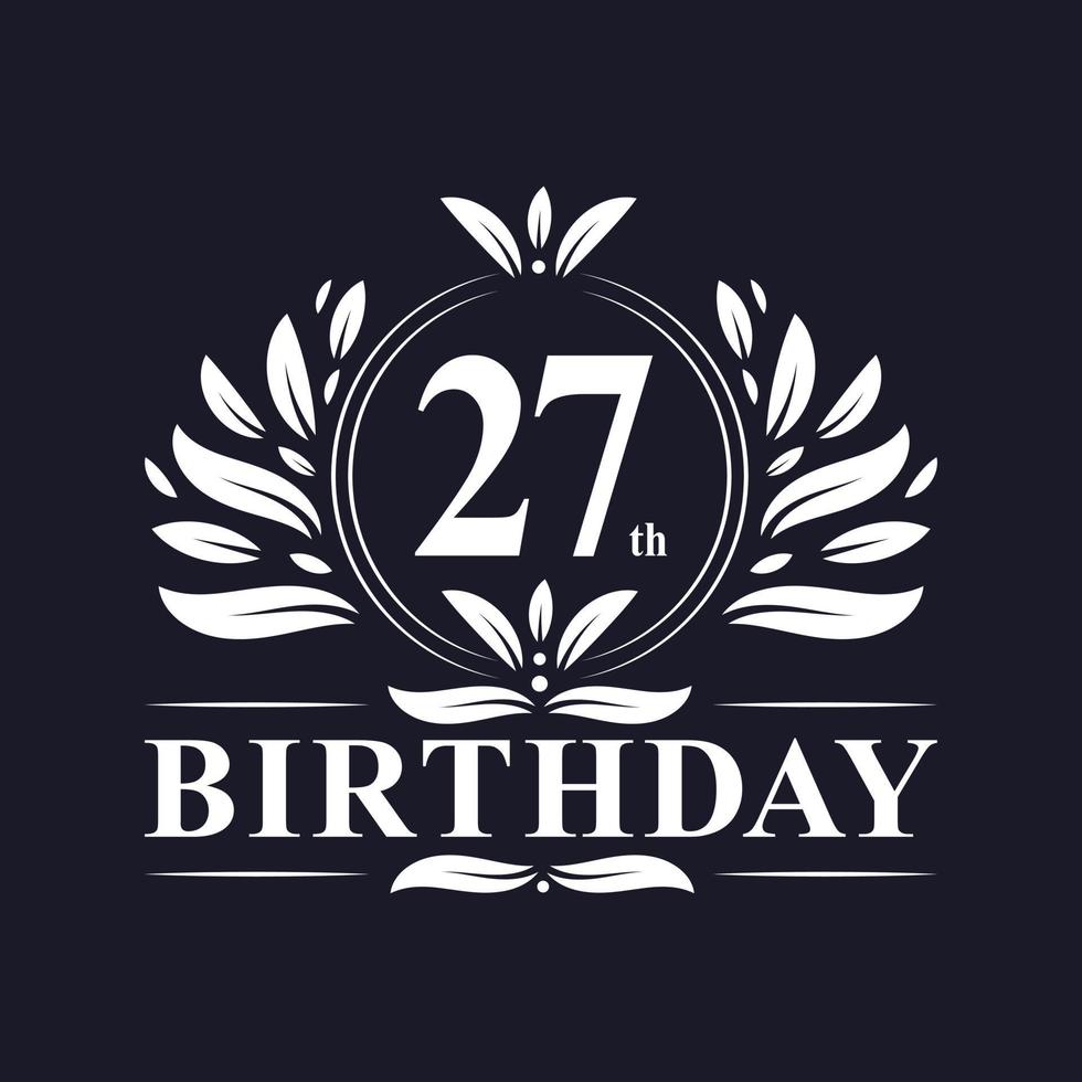 Logo du 27e anniversaire, anniversaire de 27 ans. vecteur