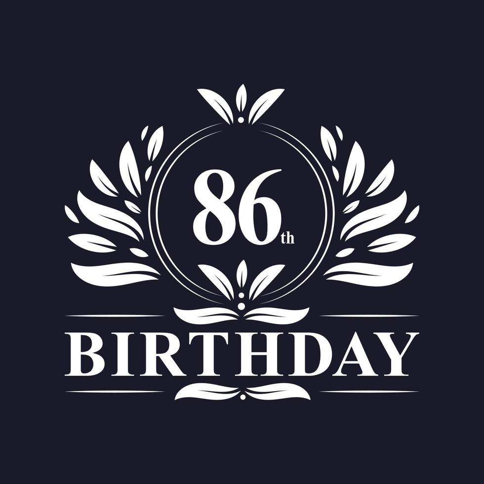 logo de luxe 86e anniversaire, célébration de 86 ans. vecteur