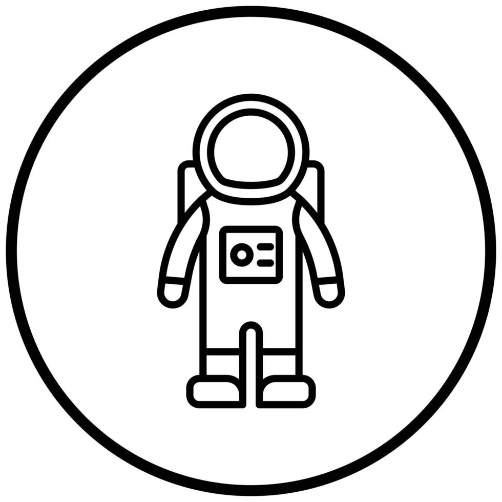 style d'icône de costume d'astronaute vecteur