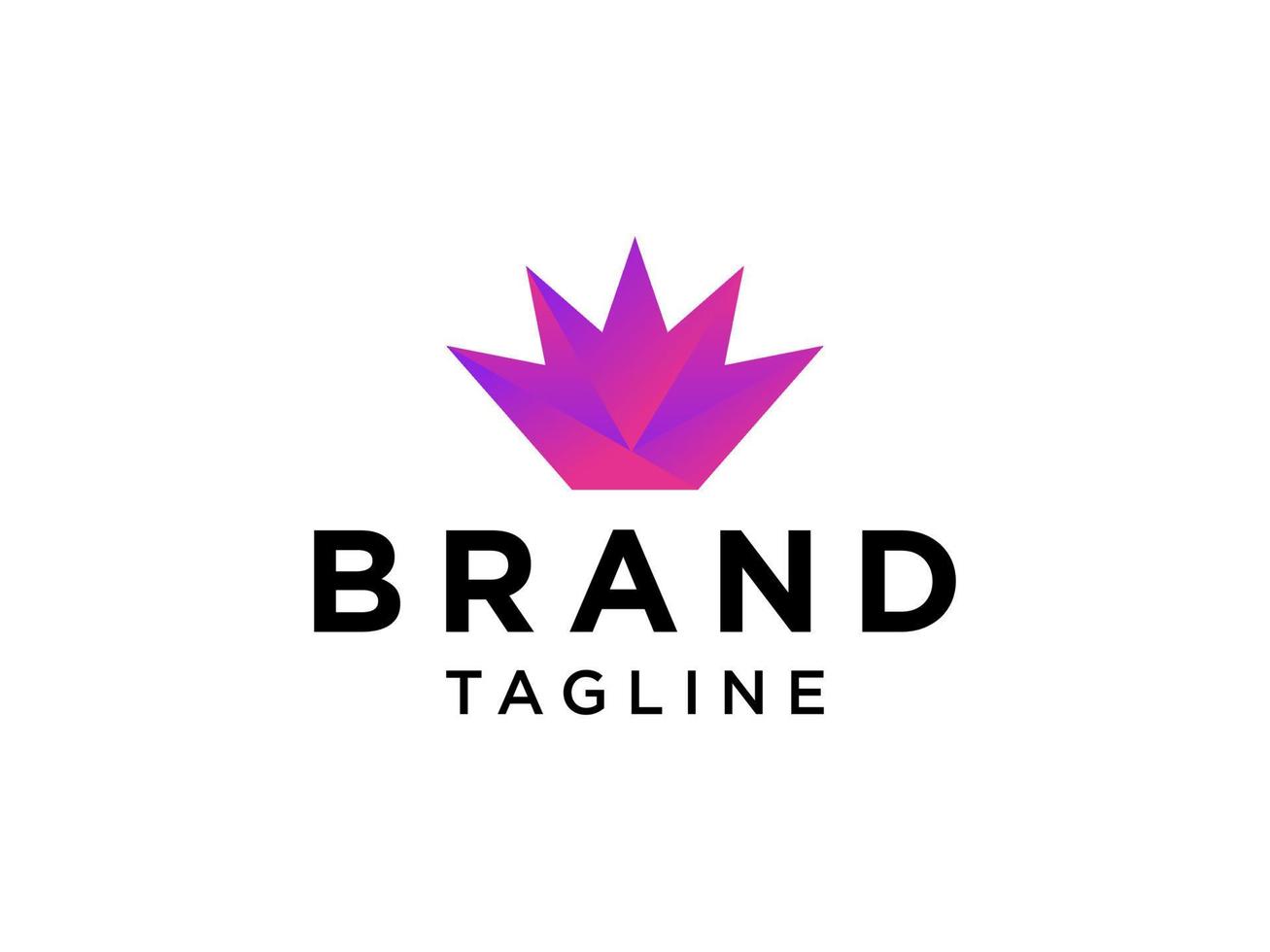logo de la couronne royale. icône de couronne géométrique violet roi et reine isolé sur fond blanc. utilisable pour les logos d'entreprise et de marque. élément de modèle de conception de logo vectoriel plat.
