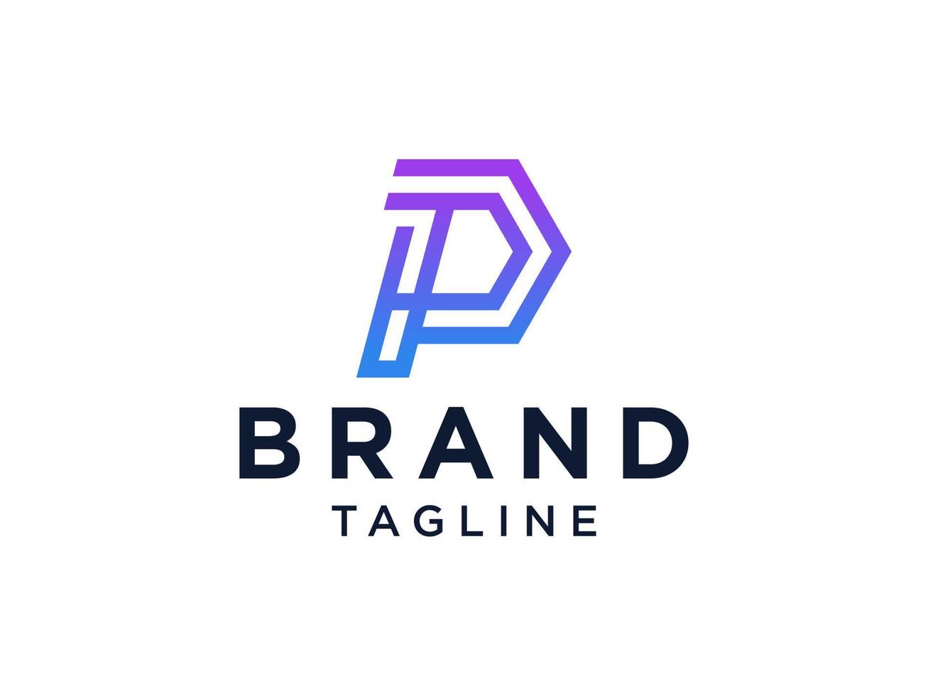 logo moderne de la lettre initiale p. forme géométrique bleue isolée sur fond blanc. utilisable pour les logos d'entreprise et de marque. éléments de modèle de conception de logo vectoriel plat.