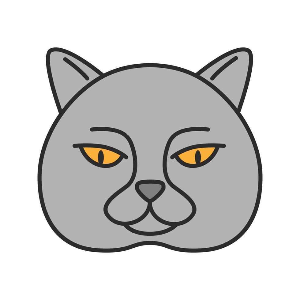 icône de couleur de chat britannique à poil court. bleu britannique. illustration vectorielle isolée vecteur