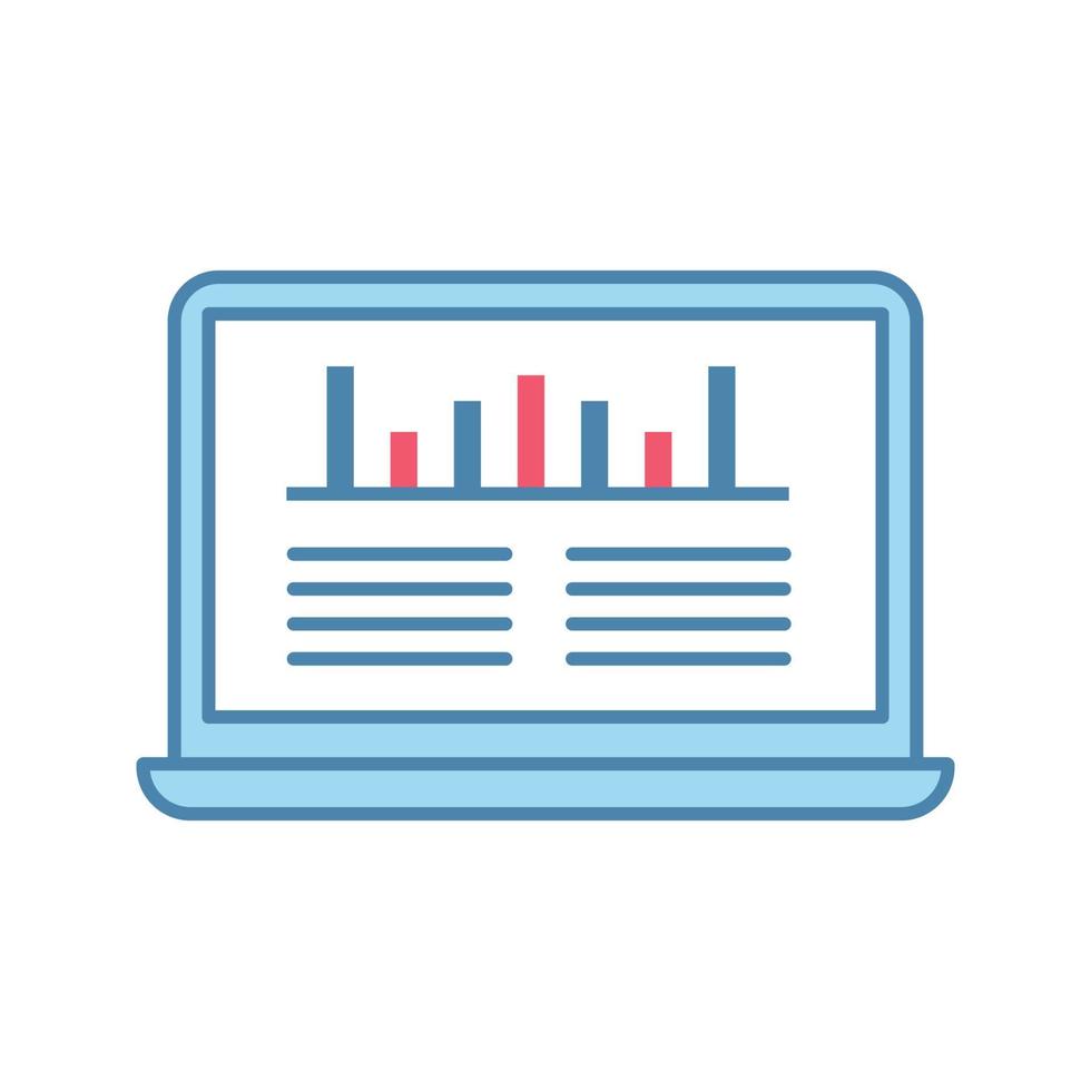 icône de couleur d'analyse des médias sociaux. analyse du trafic web. classement des sites. smm, statistiques de référencement. analyse marketing. analyse des données. illustration vectorielle isolée vecteur