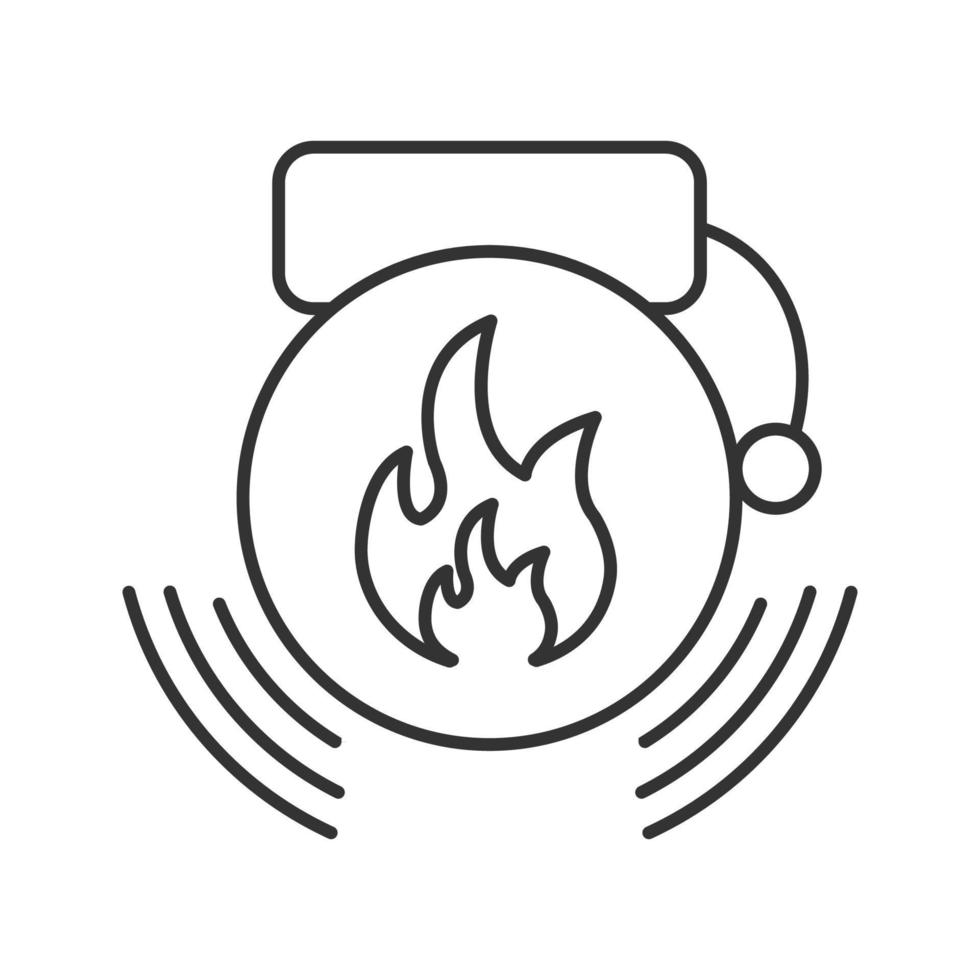 icône linéaire d'alarme incendie. alerte. illustration de la ligne mince. symbole de contour. dessin de contour isolé de vecteur