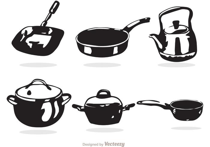 Vecteurs de cuisson de cuisine en noir et blanc vecteur