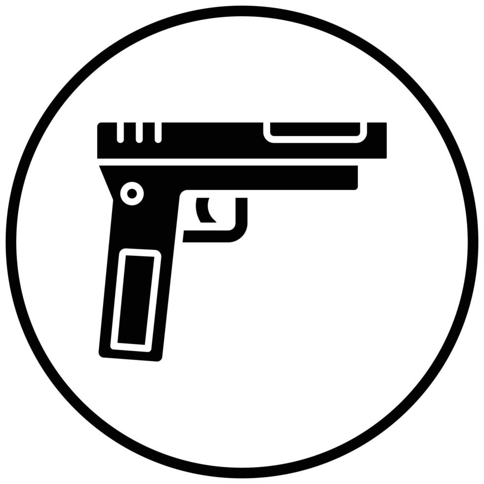 style d'icône de pistolet de l'armée vecteur