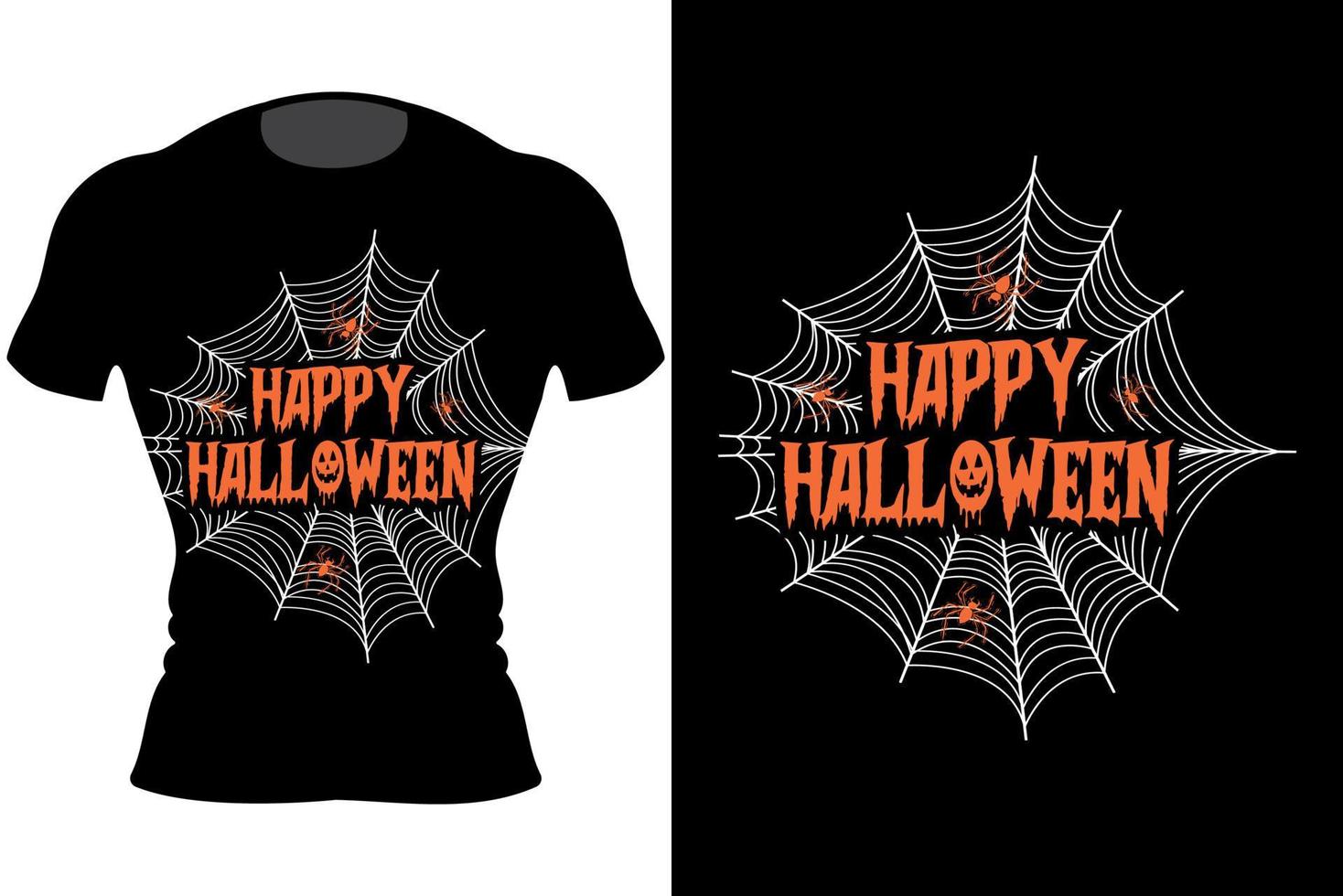 conception de t-shirt joyeux halloween araignée vecteur