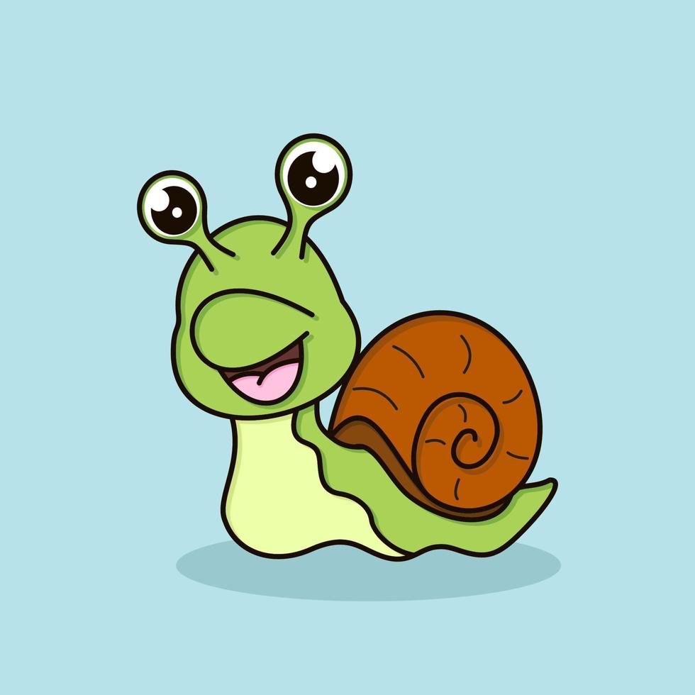 illustration d'icône de vecteur de dessin animé d'escargot mignon. style de dessin animé plat