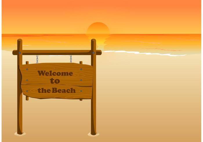 Bienvenue sur la plage vecteur