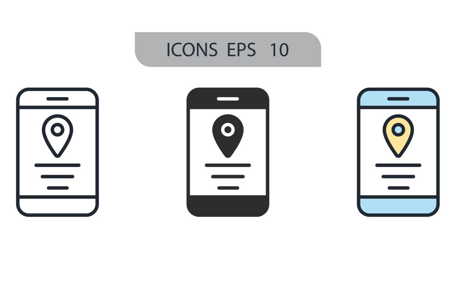 icônes de navigation de carte symboles éléments vectoriels pour le web infographique vecteur