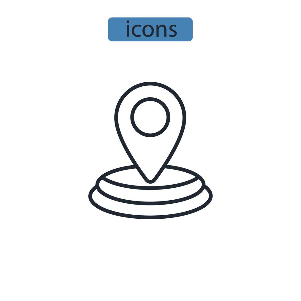 icônes de géolocalisation symboles éléments vectoriels pour le web infographique vecteur