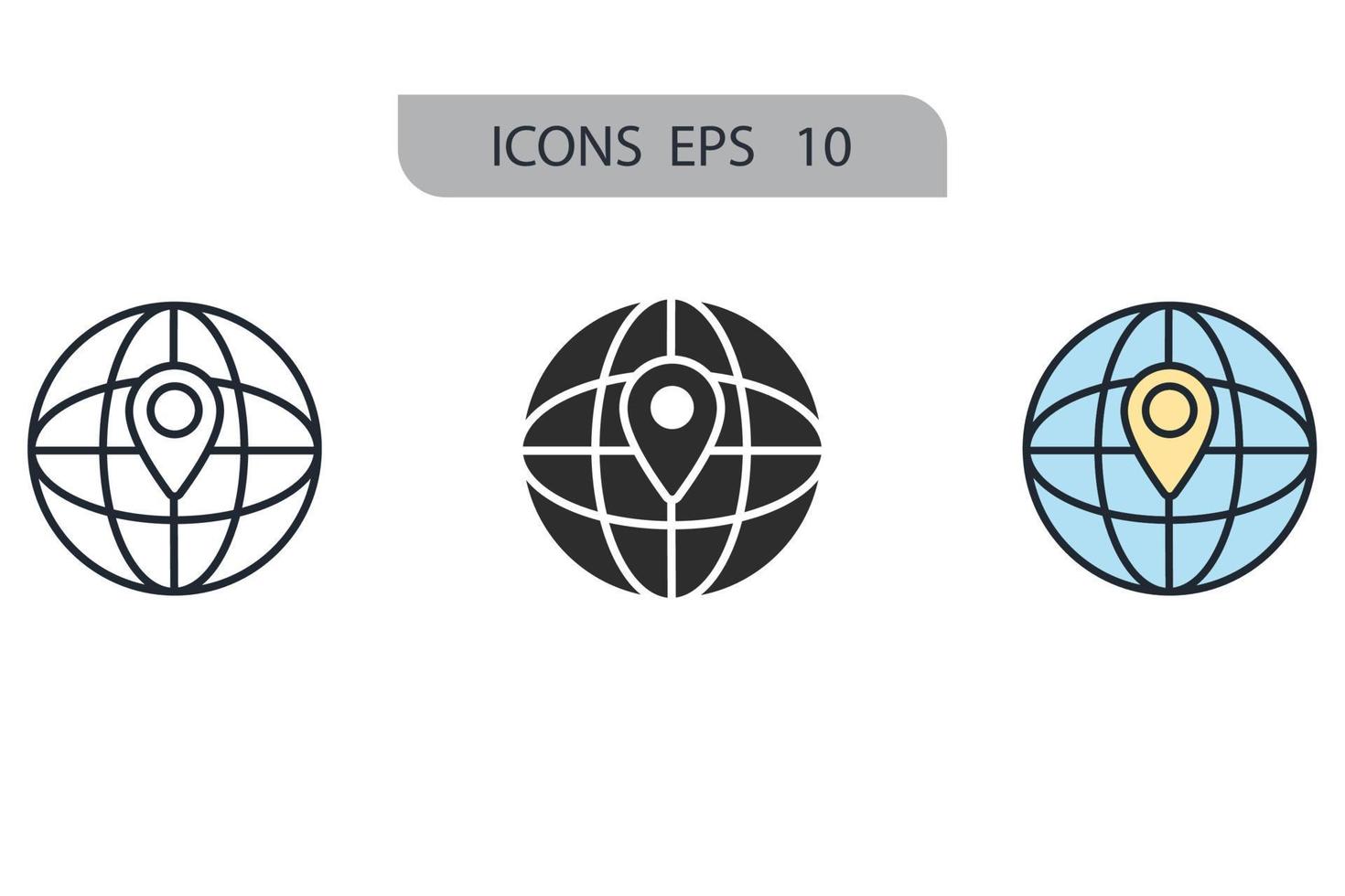 globe icônes symbole éléments vectoriels pour le web infographique vecteur
