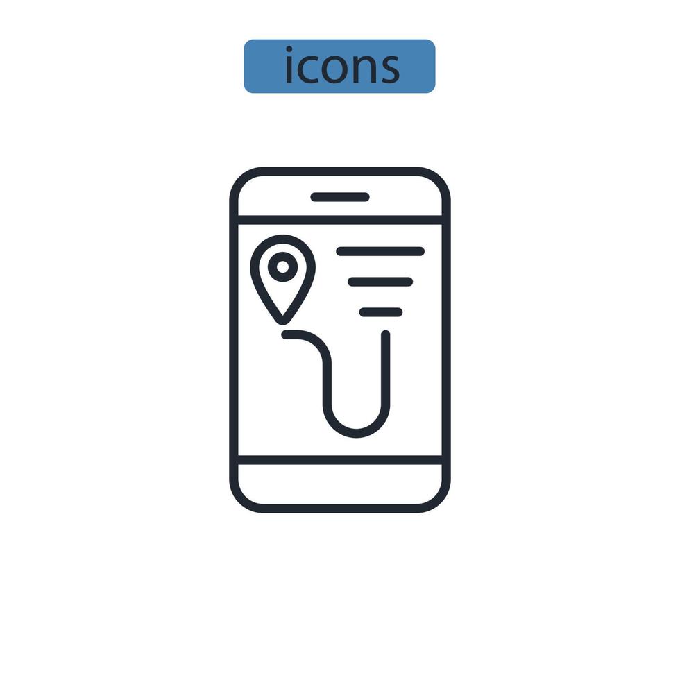icônes de navigation de carte symboles éléments vectoriels pour le web infographique vecteur